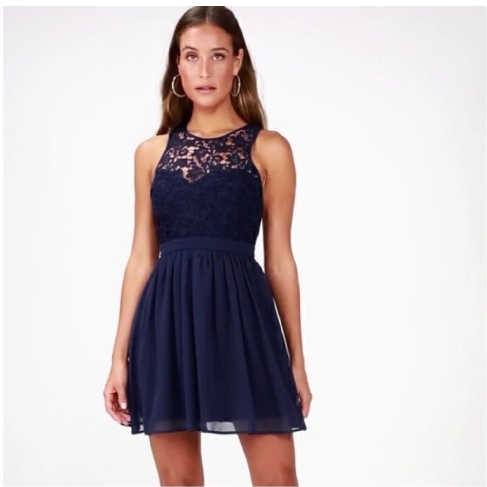 Lulus Navy Blue Dress - Picture 4 of 7